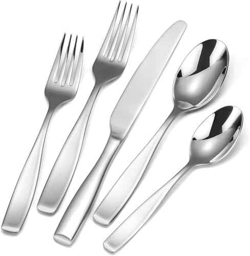 40 Piece Silverware Set for 8, Heavy 18/10 Stainless Steel Flatware Set