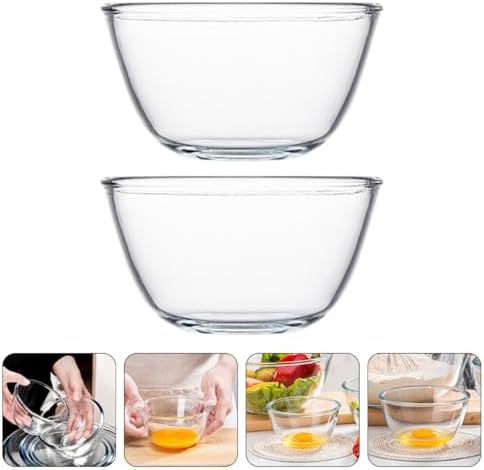 Xmas 2pcs 500ml Glass Bowl Set for Dessert Mixing Bar Weddings