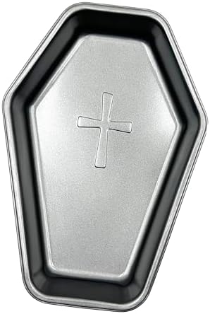 Coffin Cake Pan with Cross Pattern 9.5 Inch Non-Stick Halloween Baking