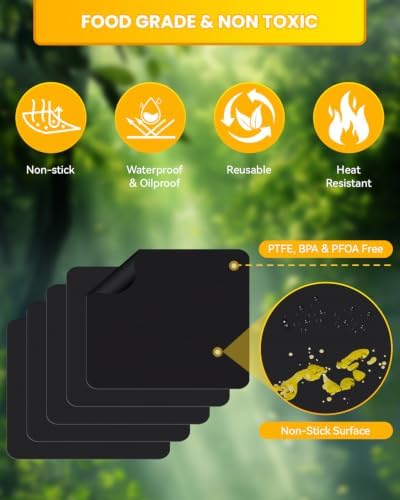 5PCs Nonstick Teflon Oven Liners Compatible with Ninja Double Oven Pro
