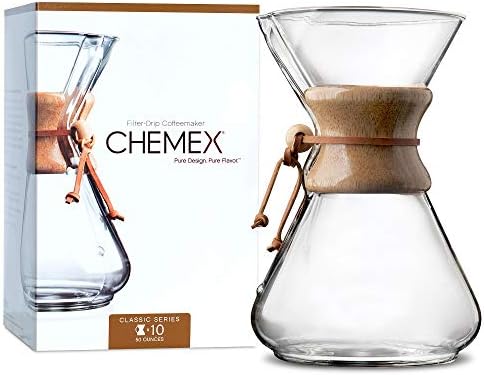 Chemex Pour-Over Glass Coffeemaker, 10-Cup
