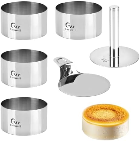 4 pack Seamless Mousse Cake Ring set Stainless Steel 4 inch Round Food