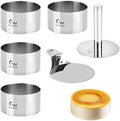 4 pack Seamless Mousse Cake Ring set Stainless Steel 4 inch Round Food