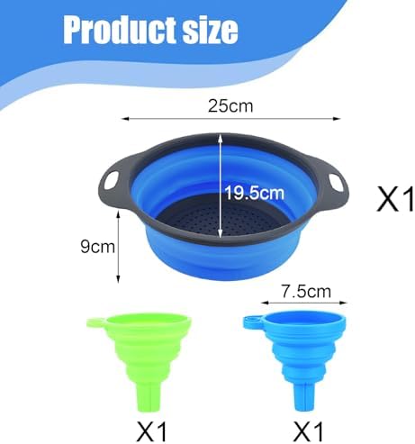 Silicone Collapsible Kitchen Strainers, Collapsible Colander with