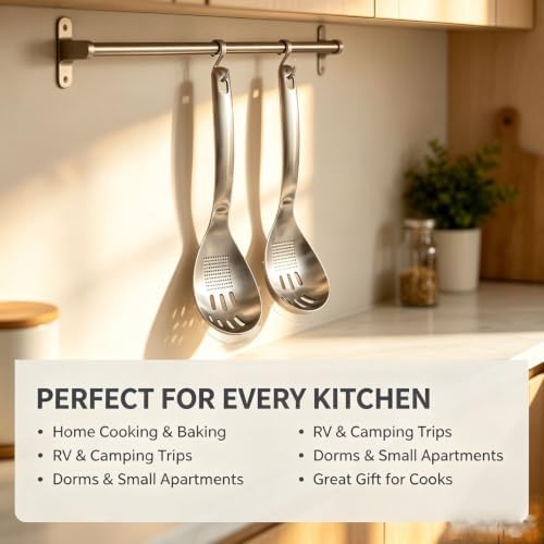 5-in-1 Stainless Steel Cooking Spoon Set, Multifunction Cooking