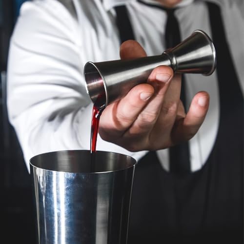 Double Cocktail Jigger for Bartending 2oz 1oz with 2 Pourers Spout