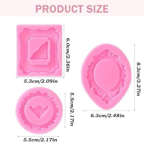 Picture Frame Silicone Chocolate Molds, 9 Pcs