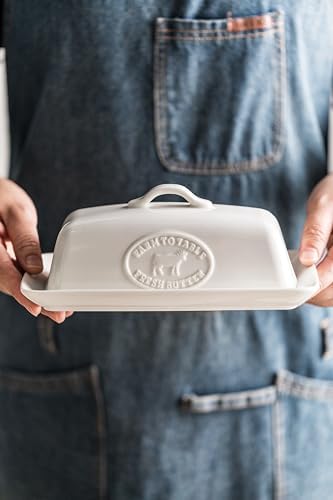 Cow Butter Dish, Ceramic Butter Dish with Lid for Countertop