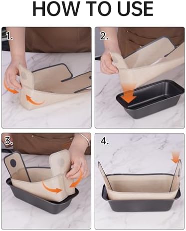 NiHome Loaf Pan Set of 6, 9x5 Carbon Steel Bread Pans with Silicone