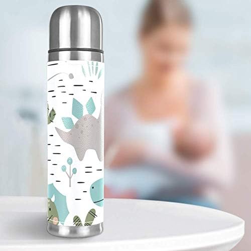 Stainless Steel Leather Vacuum Insulated Mug Dinosaur Baby Boy Thermos