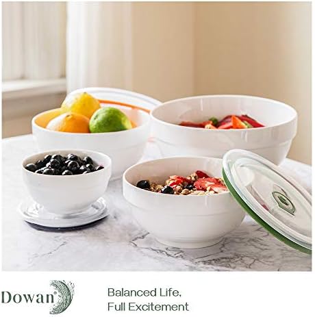 DOWAN Ceramic Bowl Set with Lids, Serving Bowls, Food Storage