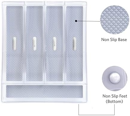 Glad Silverware & Utensil Drawer Organizer - Divided Clear Plastic