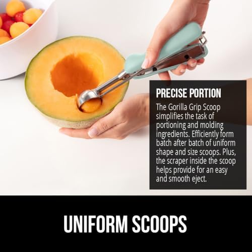 GORILLA GRIP 304 Stainless Steel Cookie Scoop, 3 TBSP Scooper, Mint