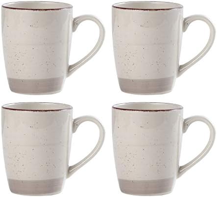 Pfaltzgraff Sadie 16-Piece Cream Dinnerware Set, Service for 4, Durable Stoneware Plates and Bowls with Classic Design, Microwave and Dishwasher Safe