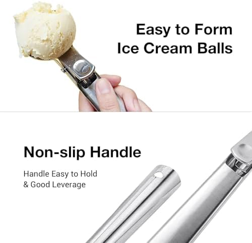 Ice Cream Scoop Set, 2Pcs Metal Ice Cream Scoopers With Trigger