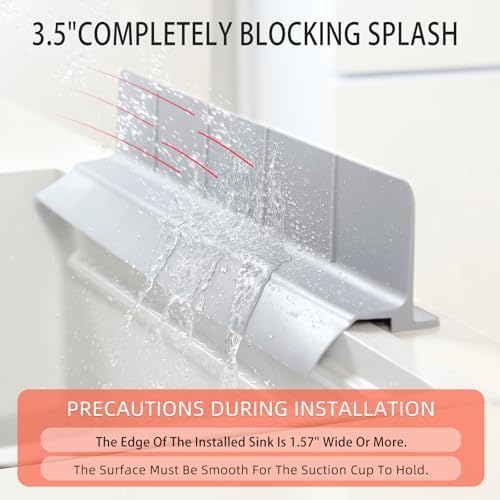 18" Upgraded High Silicone Sink Splash Guard, Grey