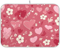 OTVEE Romantic Music Art Dish Drying Mat for Kitchen Counter Absorbent