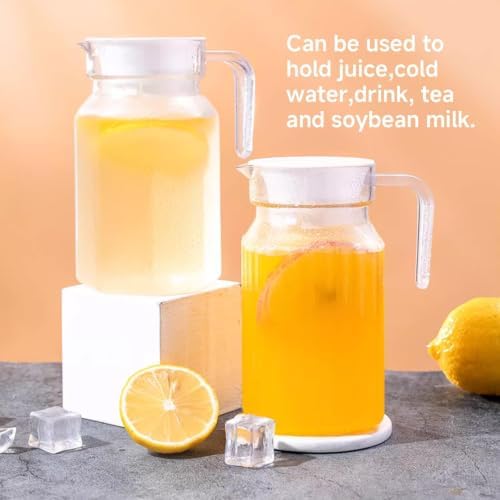34 oz Acrylic Pitcher with Lid and Spout,1100ml Hot/Cold Water Jug for