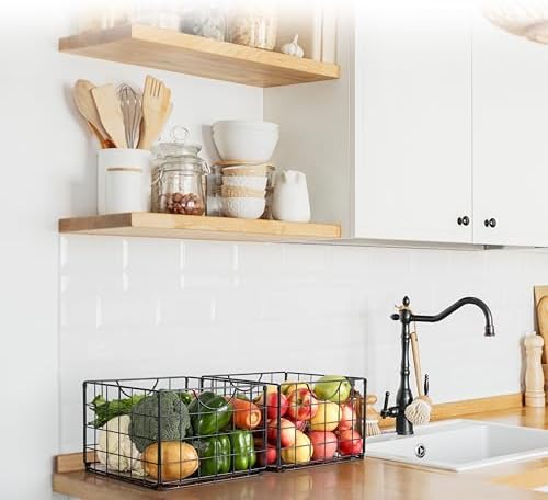 DINGTAI Metal Wire Basket Organizer Foldable Set of 6, Food Storage
