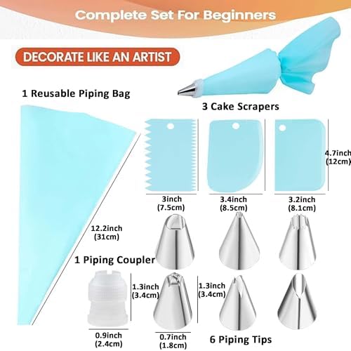 Springform Cake Pan Set with Cake Decorating Kit, Non-stick Leakproof