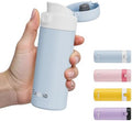 Exllena Small Insulated Water Bottle with Push-Button Lid