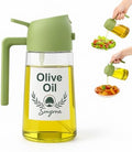 16oz/470ml Green Glass Olive Oil Sprayer, 2-in-1