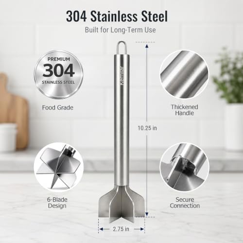 Meat Masher, 304 Stainless Steel Ground Beef Masher & Chopper Tool