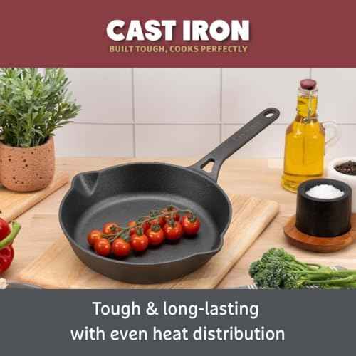 Prestige Cast Iron Cookware Set – 6 Piece, Burger Press, Small &