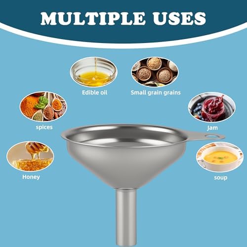Stainless Steel Kitchen Funnel, Large, Medium and Small Three-piece