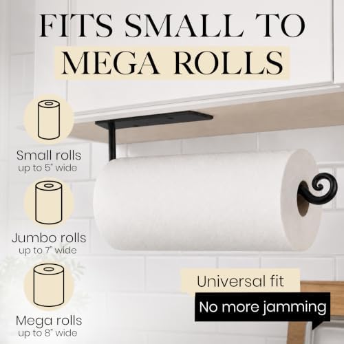 RTZEN Black Countertop Paper Towel Holder