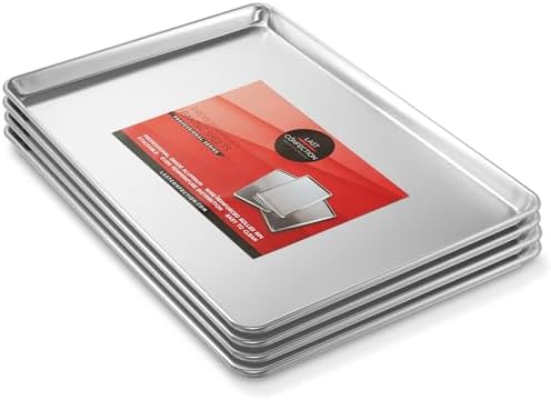 Last Confection 18" x 26" Commercial Grade Baking Sheet Pans, 4 Pack