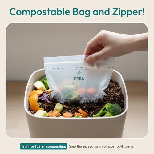 FEBU Compostable Food Storage Bags Variety Pack, 260 Count