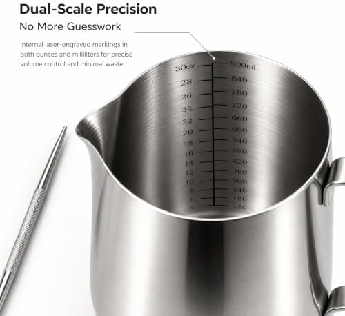 2 Pack Milk Frothing Pitcher 32oz Milk Steamer Cup Espresso Steaming