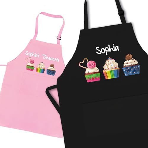 7th Hill Personalized Kids Apron For Cooking, Mommy and Me Aprons with