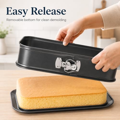 2 PCS Rectangle Cake Pan, 14 x 9 Inch Springform Cheesecake Pan