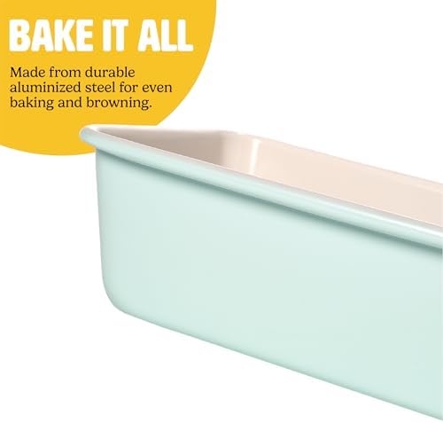 Tasty Clean Ceramic Loaf Pan Set, 2-Pack of 9-Inch x 5-Inch Cake Pans