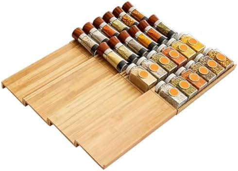 8Pcs Spice Drawer Organizer Spice Rack Tray Insert for Cabinet Drawer
