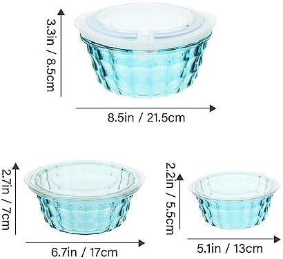 3pcs Salad Mixing Bowl With Lid Set, Clear Nesting Bowls Meal Prep