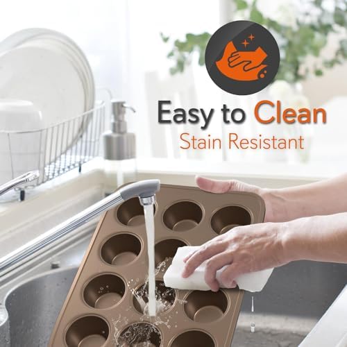 NutriChef 2-Piece Nonstick Muffin Pan Set - Carbon Steel Cupcake