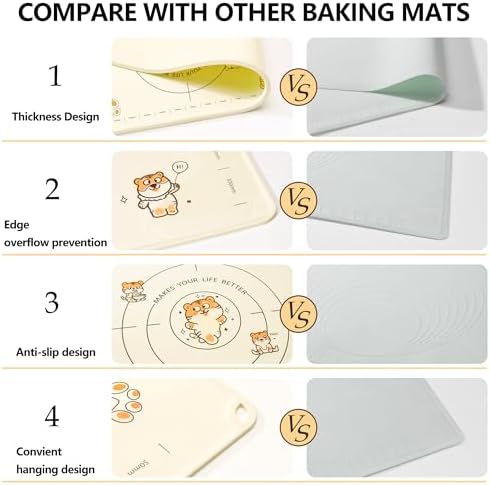 28x20 Inch Extra Thick Silicone Pastry Board, Silicone Baking Mat with