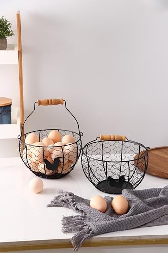 Fresh Egg Collecting Basket, Metal, With Handle