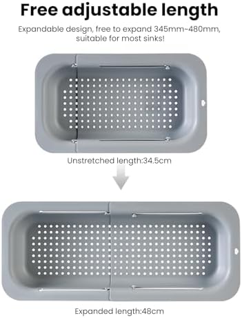 YOXIER Expandable Drain Basket Retractable Colander Retractable Drain