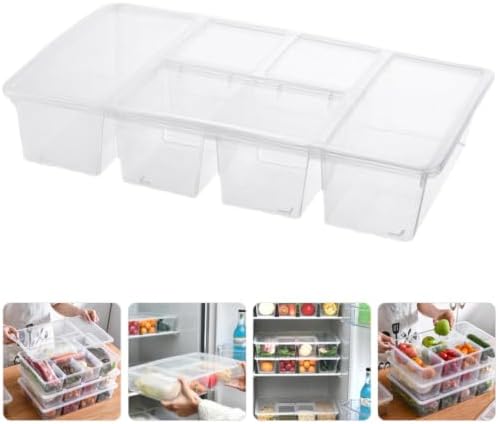 Divided Fridge Food Storage Container Vegetable Organizer Bin with