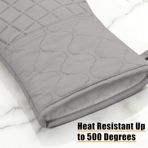 Oven Mitts, Kitchen Towels and Pot Holders Set, 500°F, Gray