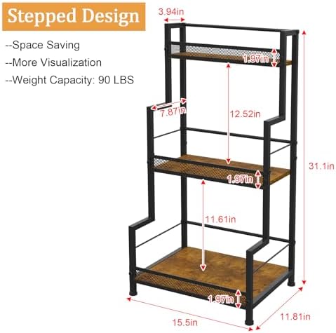 Trapezoid Liquor Stand, 3 Tier Liquor Cabinet, Wine Bottle Display