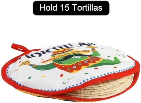 Coloch 3 Pack Tortilla Warmer Pouch, 12" Insulated Cloth Taco Warmer