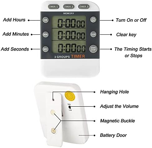 Photect 2 Pcs Digital Kitchen Timer