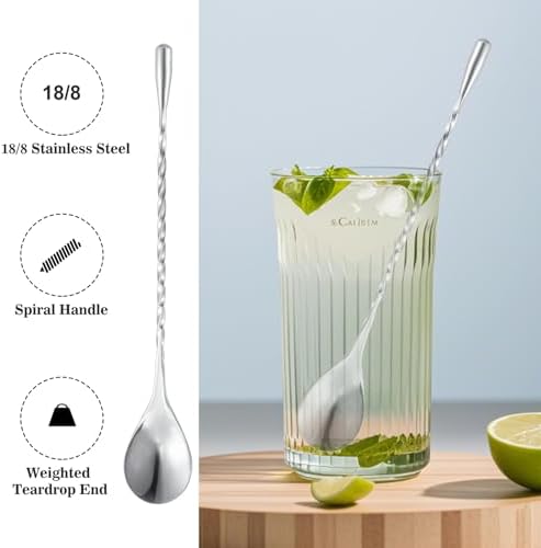 BARsics 24oz Stainless Steel Bar Cocktail Shaker, 1oz/2oz Jigger and