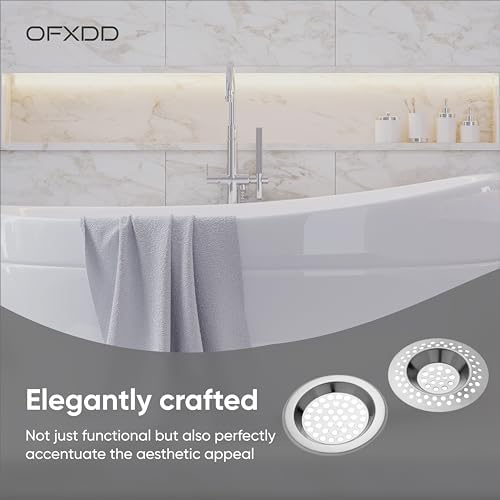 Shower Drain Hair Catchers - Bathtub Drain Covers 2 Pcs - Hair
