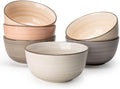 Sweese 20 Oz Porcelain Cereal Bowls - Multicolor Set of 6, Dishwasher